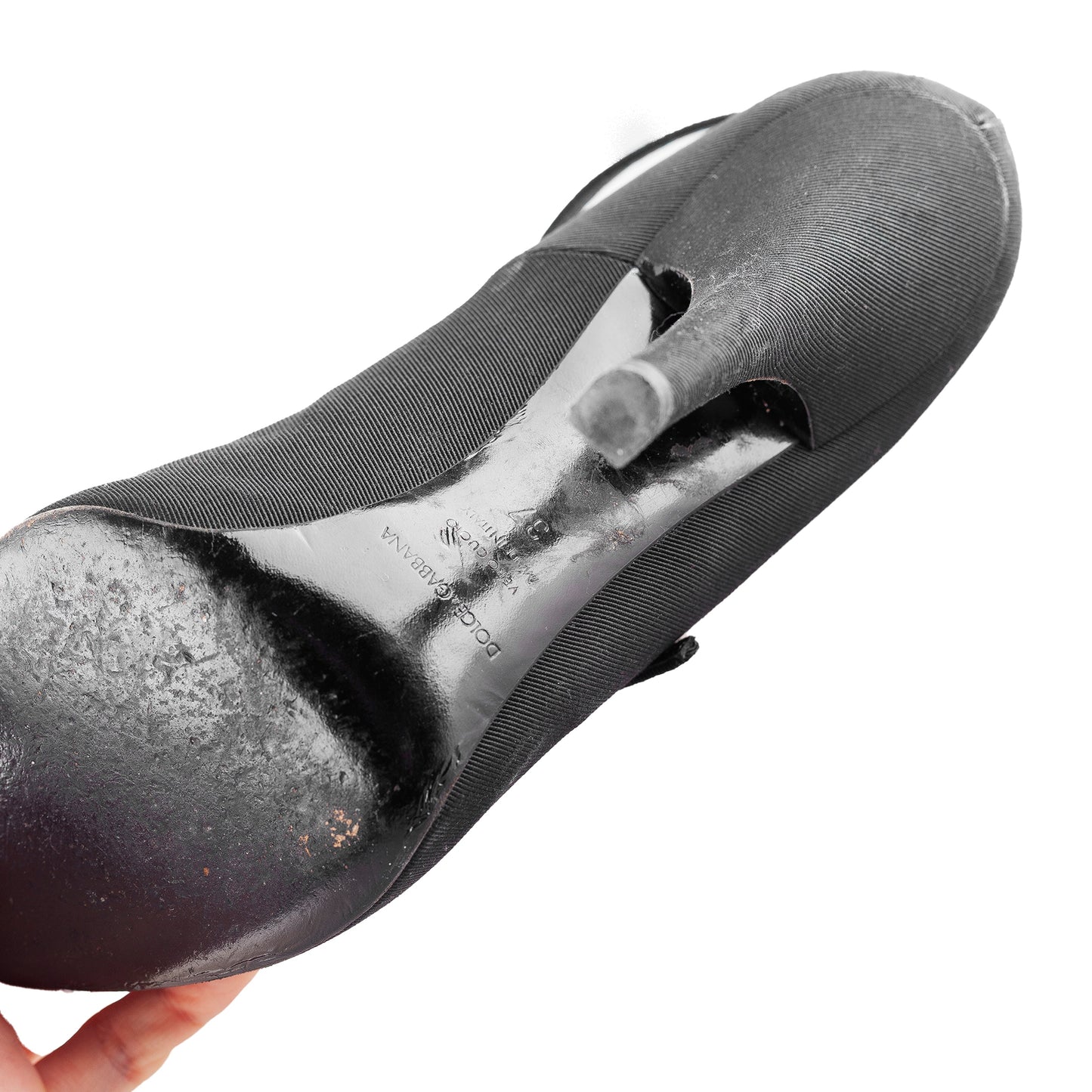 Dolce & Gabbana Black Vintage Ribbed Silk Pumps  