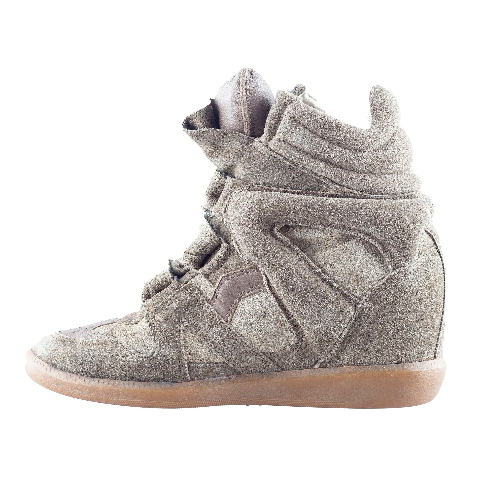 Isabel Marant Bekett Wedge Beige Leather Sneakers (37 EU)