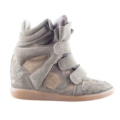 Isabel Marant Bekett Wedge Beige Leather Sneakers (37 EU)