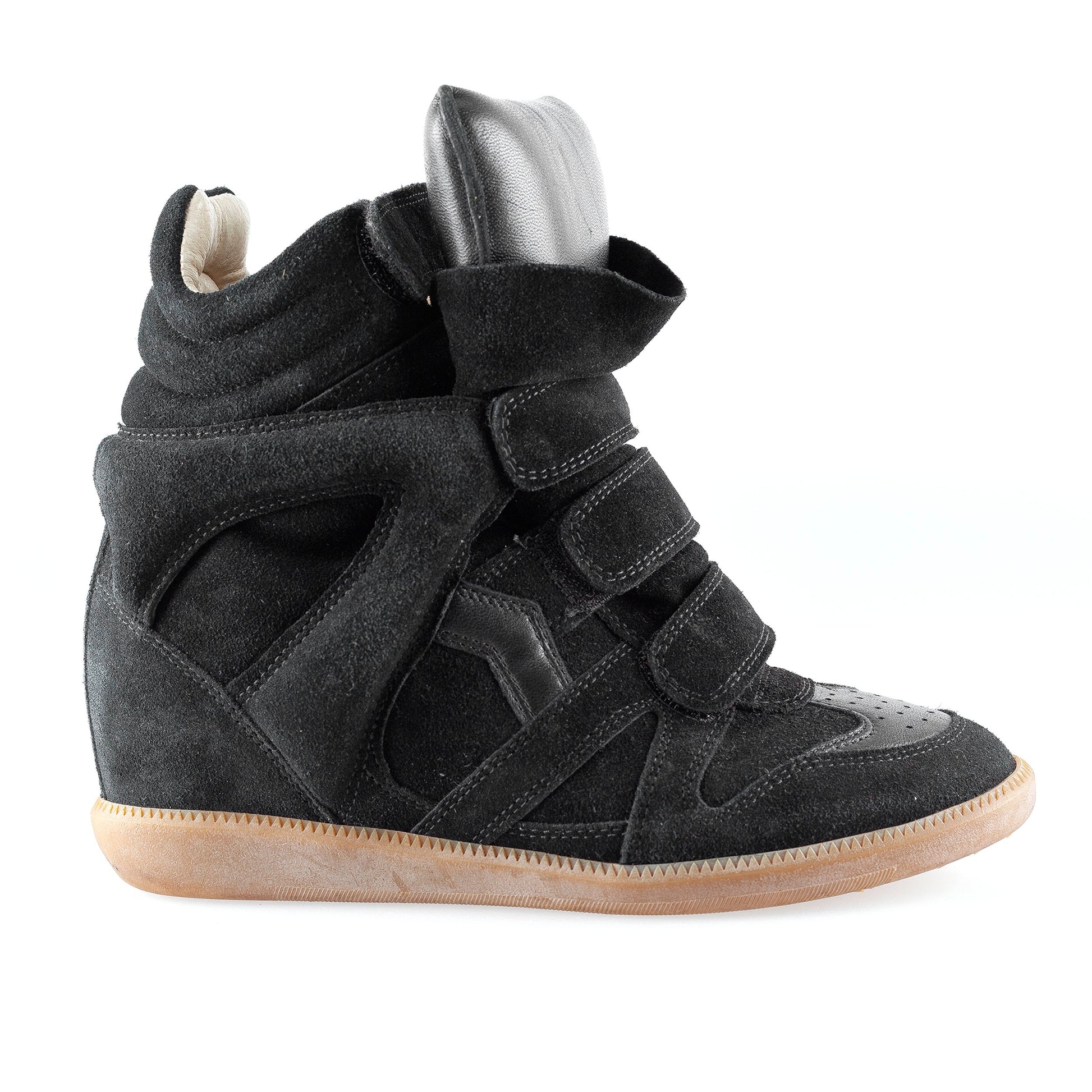 Isabel Marant Bekett Wedge Black Leather Sneakers (39 EU)