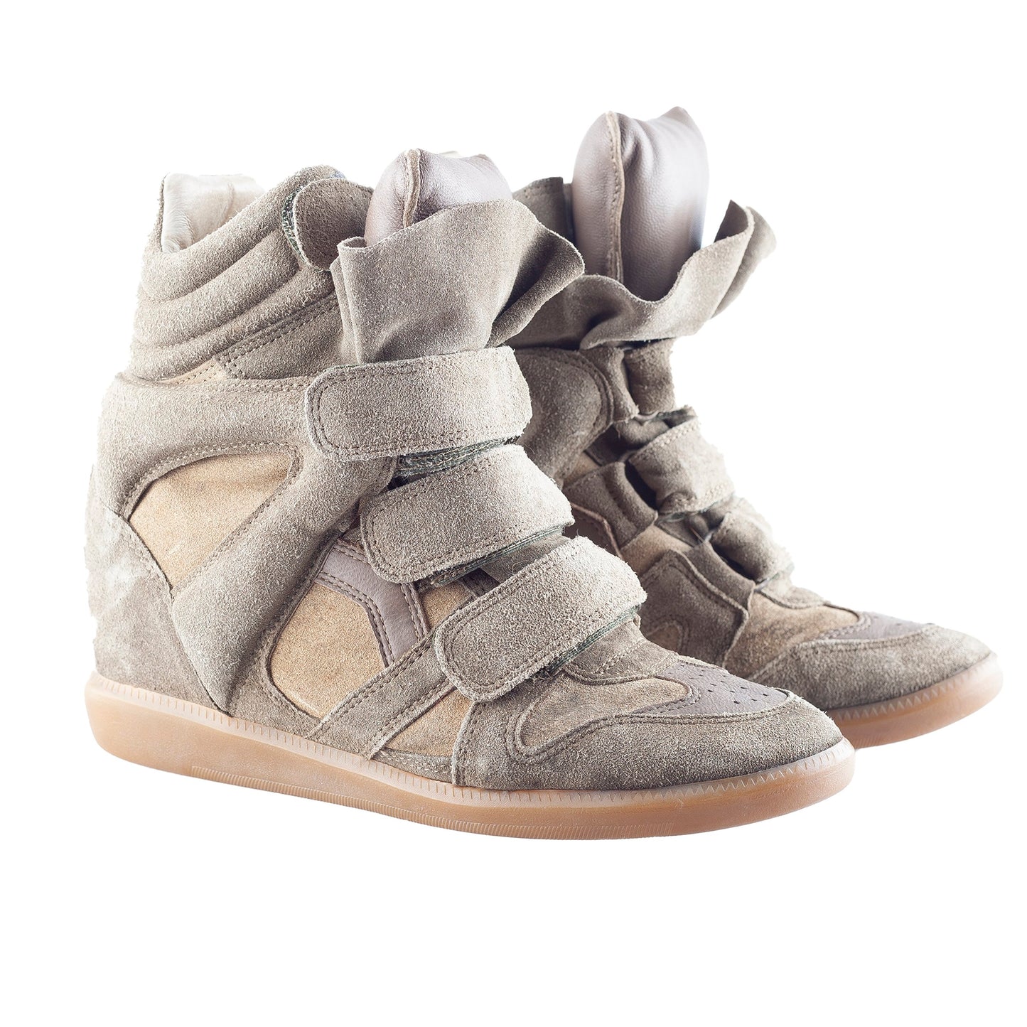 Isabel Marant Bekett Wedge Beige Leather Sneakers (37 EU)