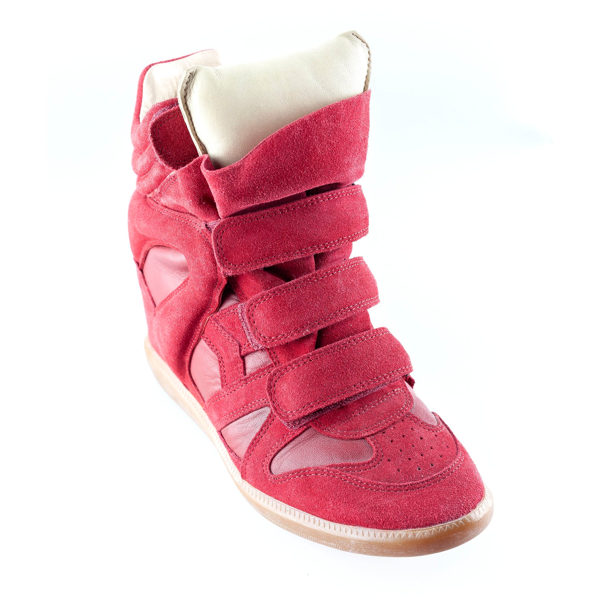 Isabel Marant Bekett Wedge Red Leather Sneakers (39 EU)