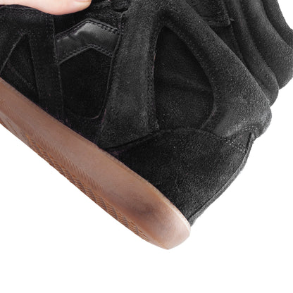 Isabel Marant Bekett Wedge Black Leather Sneakers (37 EU)