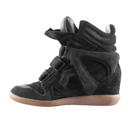 Isabel Marant Bekett Wedge Black Leather Sneakers (37 EU)