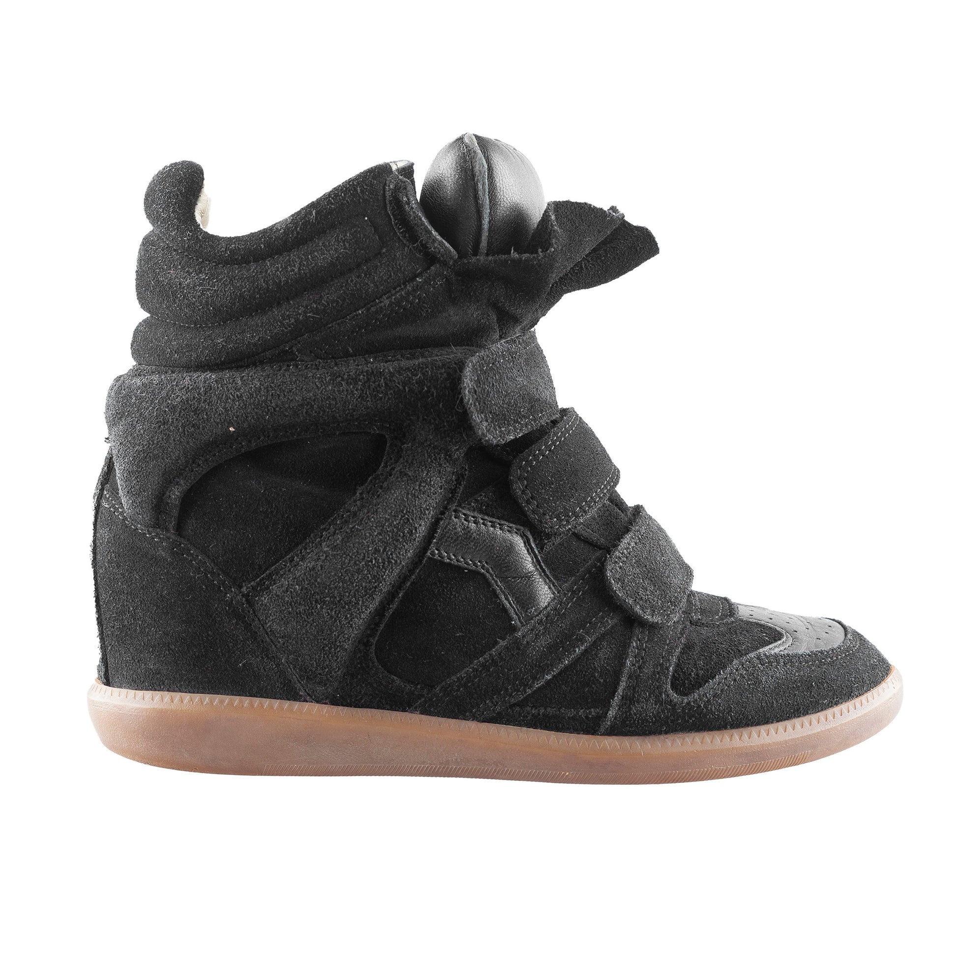 Isabel Marant Bekett Wedge Black Leather Sneakers (37 EU)