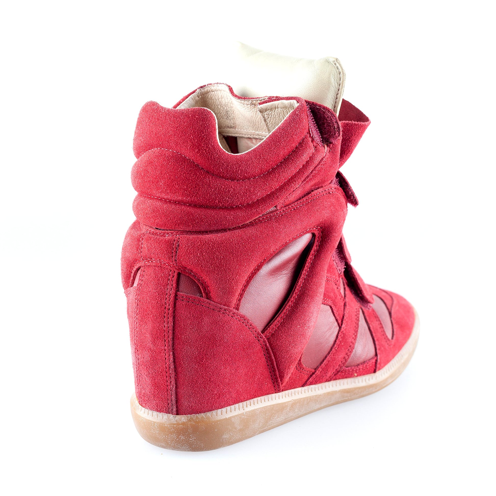 Isabel Marant Bekett Wedge Red Leather Sneakers (39 EU)