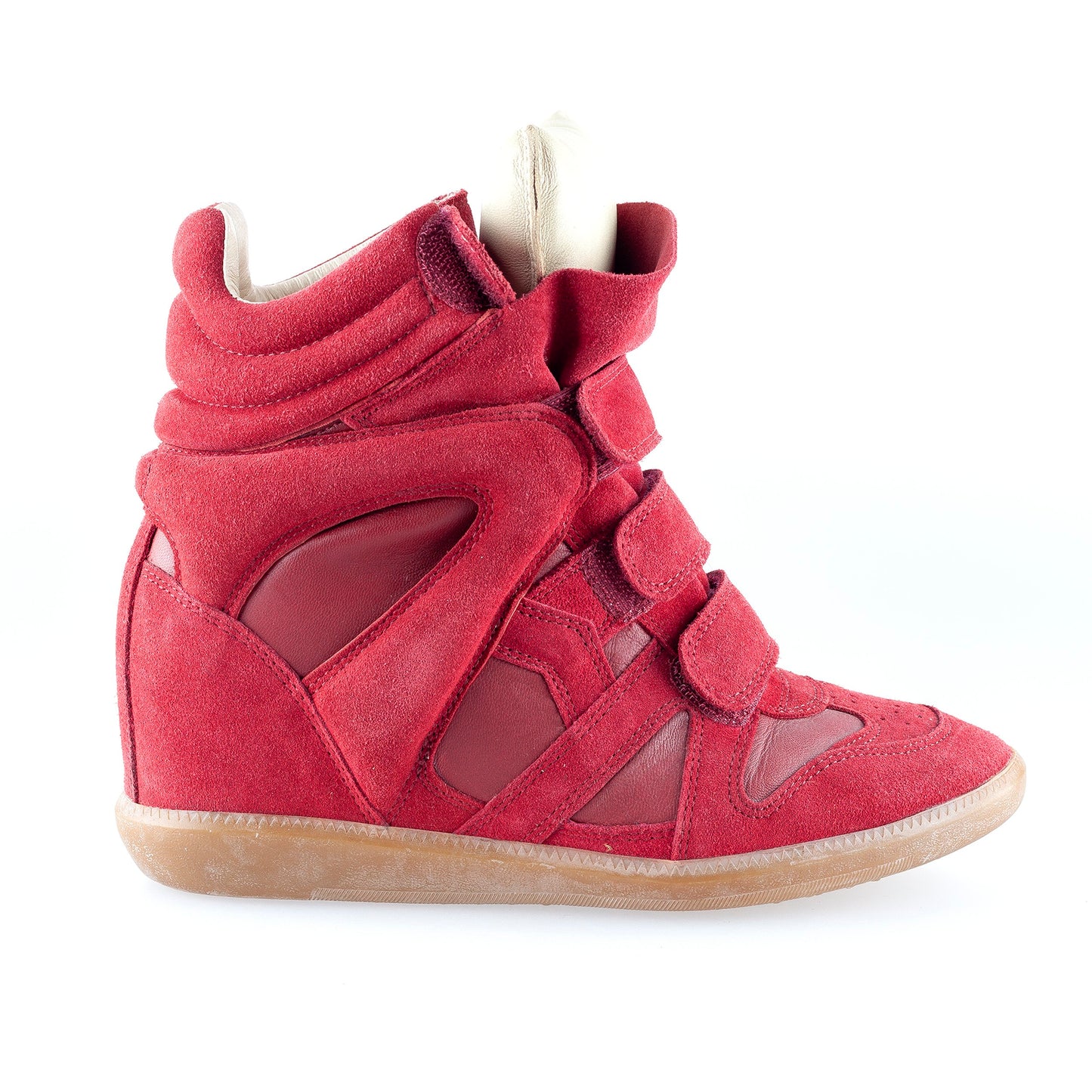 Isabel Marant Bekett Wedge Red Leather Sneakers (39 EU)