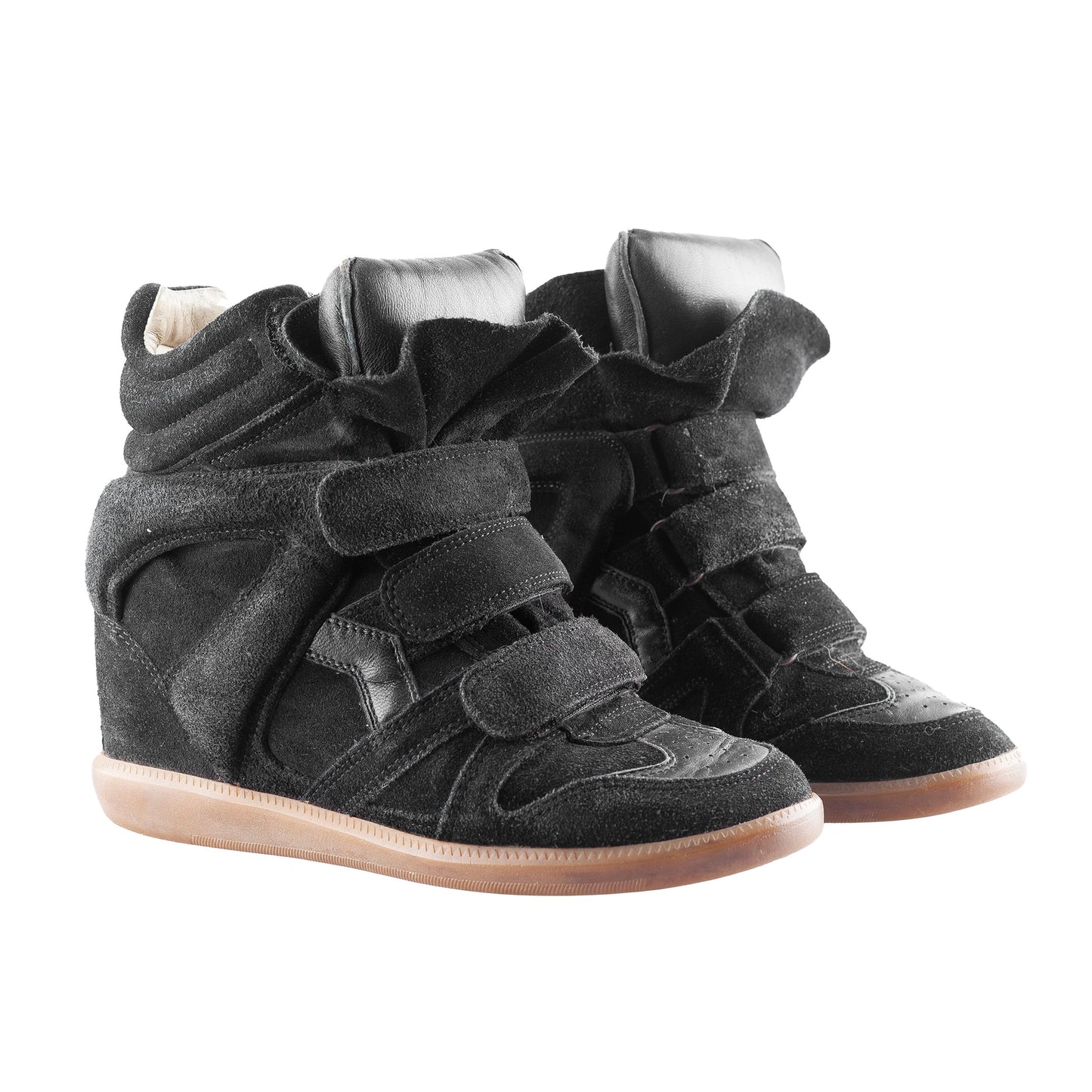 Isabel Marant Bekett Wedge Black Leather Sneakers (37 EU)