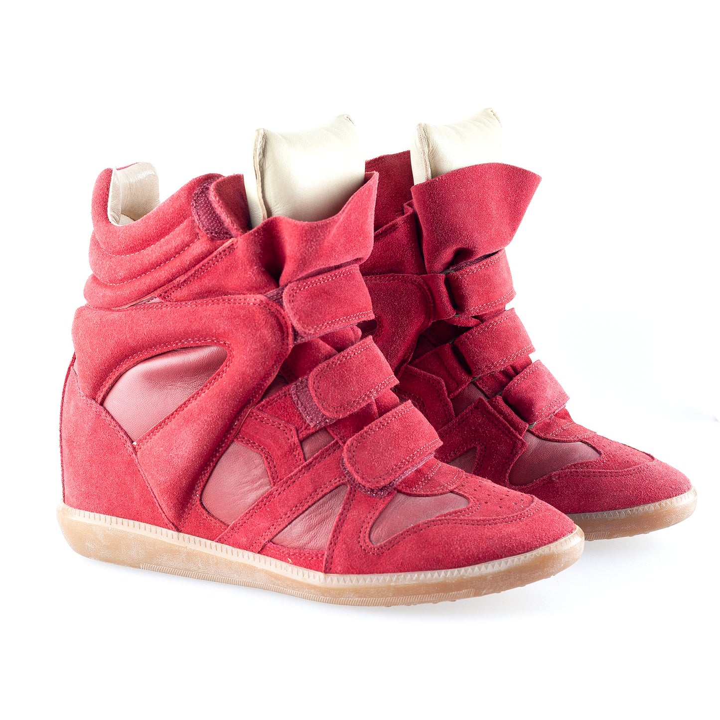 Isabel Marant Bekett Wedge Red Leather Sneakers (39 EU)