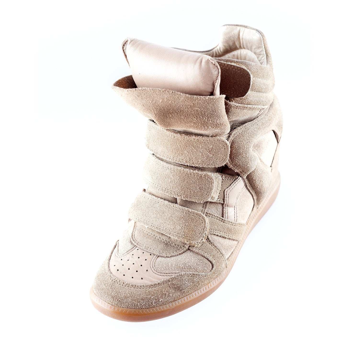 Isabel Marant Bekett Wedge Beige Leather Sneakers (39 EU)