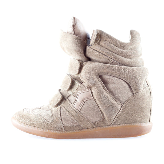 Isabel Marant Bekett Wedge Beige Leather Sneakers (39 EU)