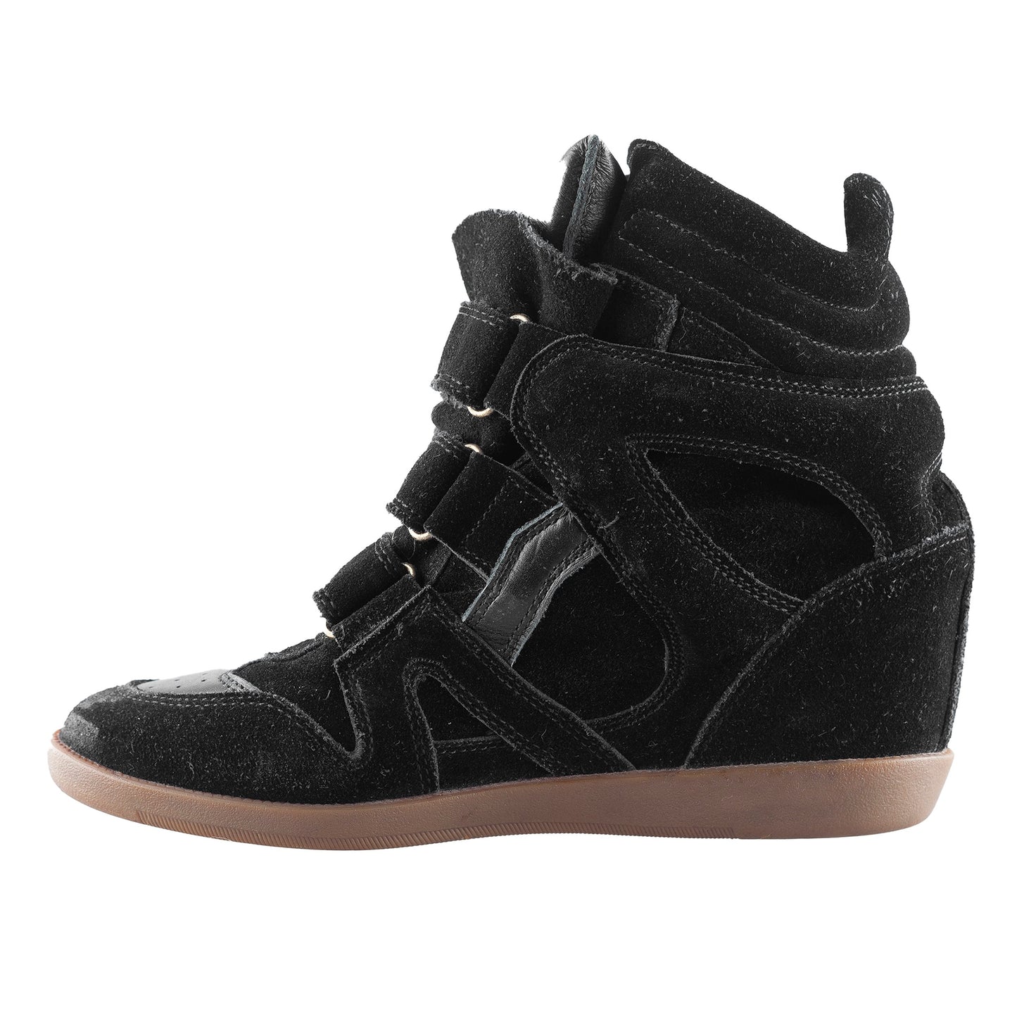 Isabel Marant Bekett Wedge Black Leather Sneakers (39 EU)