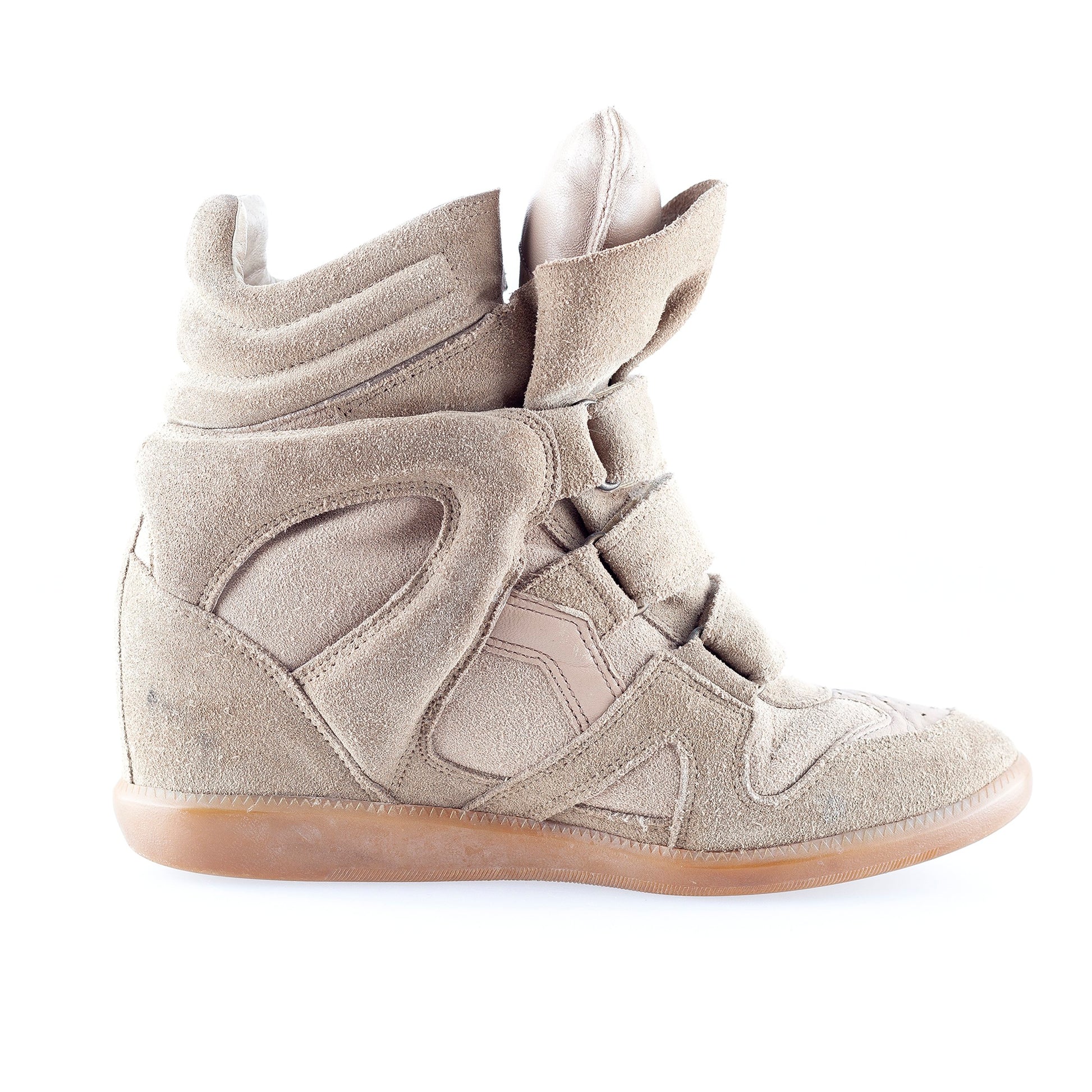 Isabel Marant Bekett Wedge Beige Leather Sneakers (39 EU)