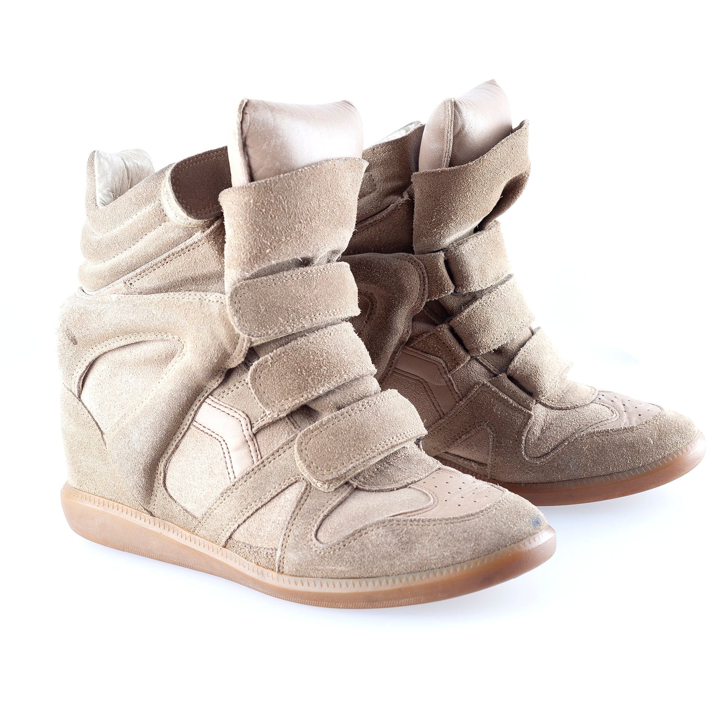 Isabel Marant Bekett Wedge Beige Leather Sneakers (39 EU)