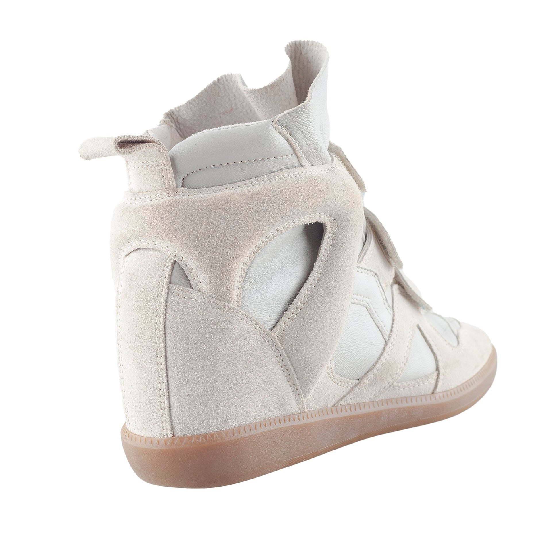 Isabel Marant Bekett Wedge White Beige Leather Sneakers (36 EU)