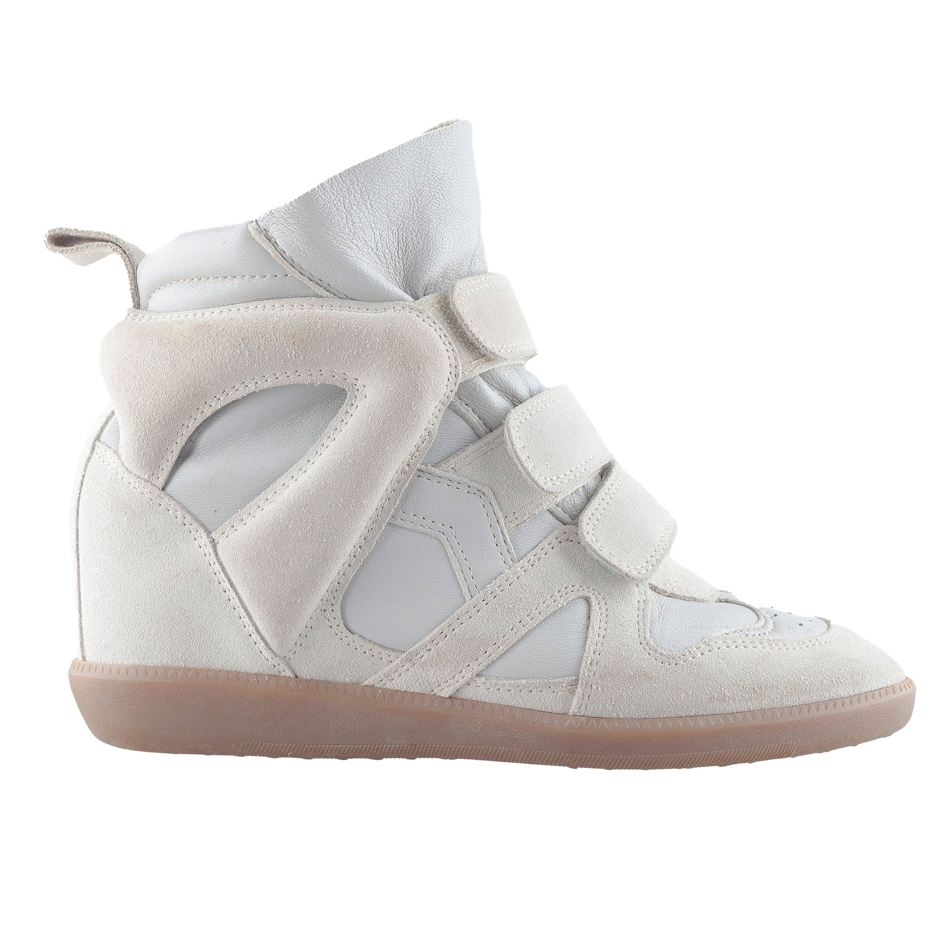 Isabel Marant Bekett Wedge White Beige Leather Sneakers (36 EU)