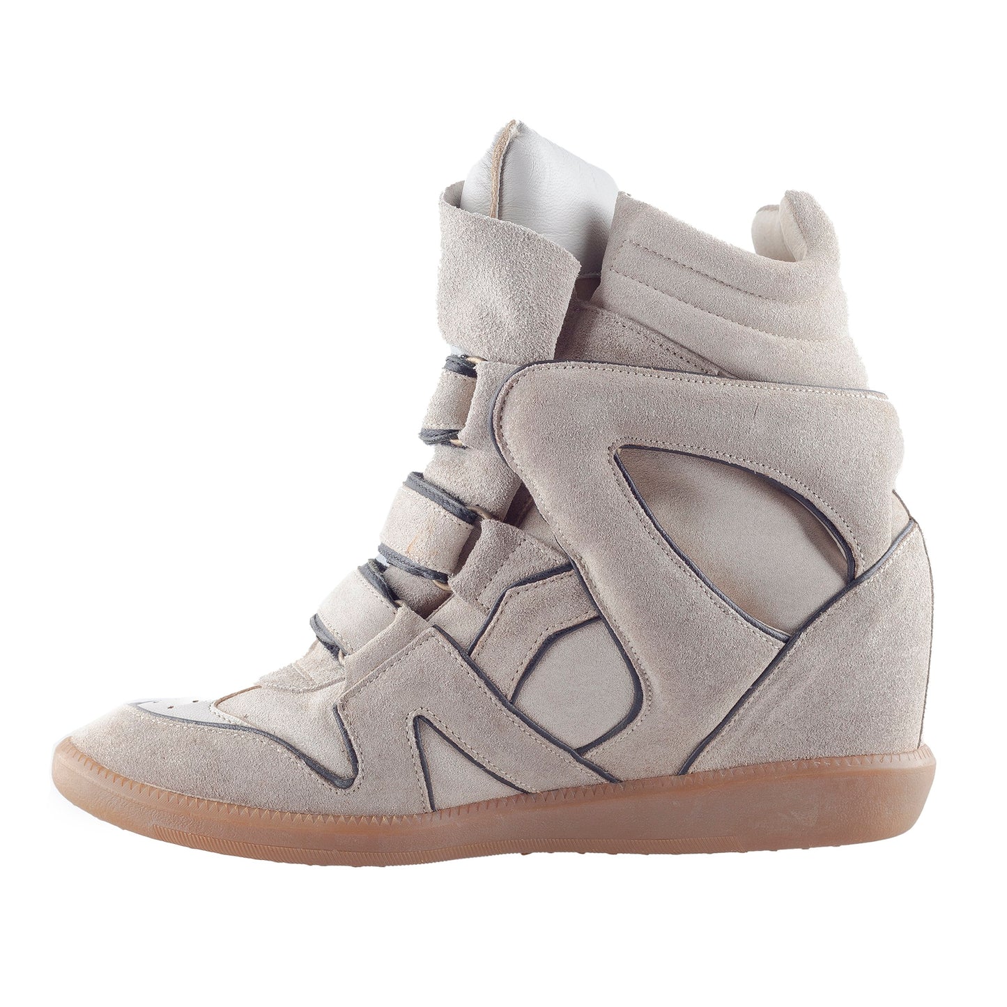 Isabel Marant Bekett Wedge Beige Leather Sneakers (39 EU)