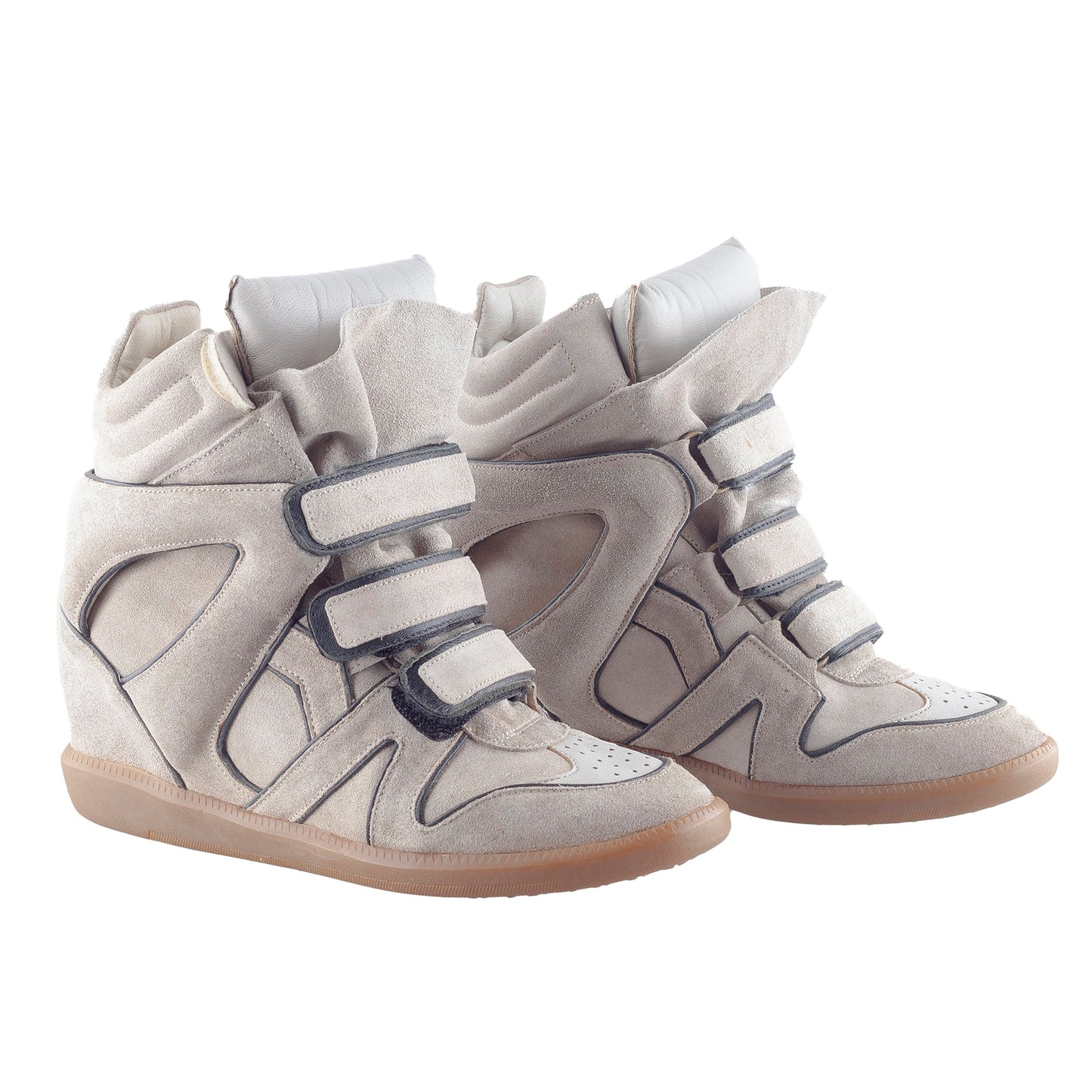 Isabel Marant Bekett Wedge Beige Leather Sneakers (39 EU)