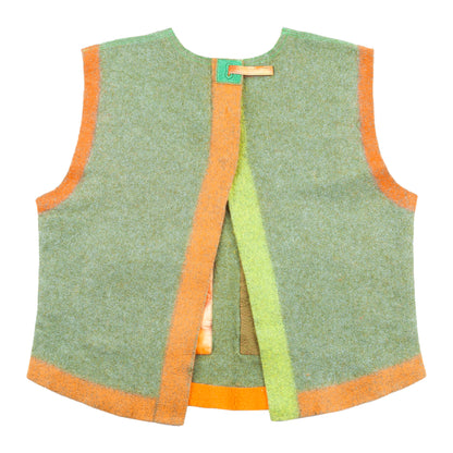 Marithé + François Girbaud Wool Green Short Vest