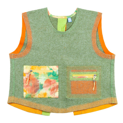 Marithé + François Girbaud Wool Green Short Vest