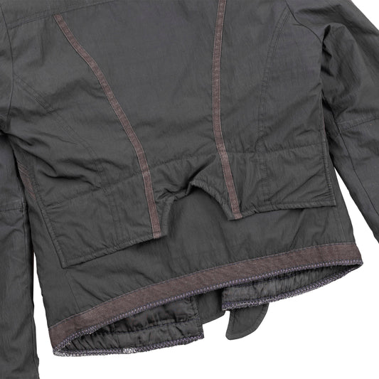 Marithé François Girbaud Bondage Bomber Flight Jacket in Black/Brown.