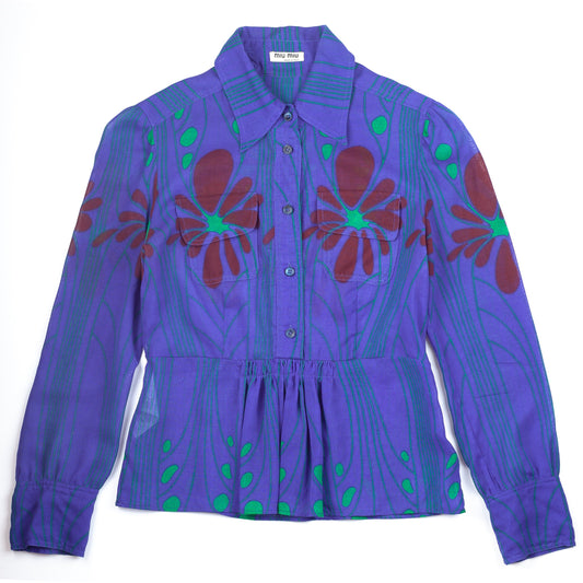 Miu Miu “Resort 2015” Purple Floral Shirt