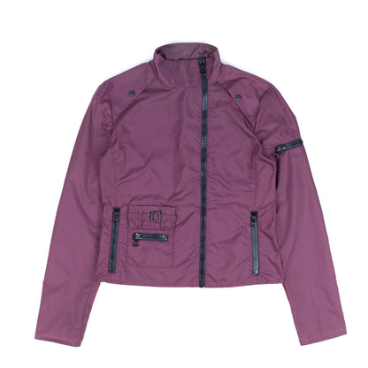 Miu Miu Nylon Burgundy Asymmetrical Jacket