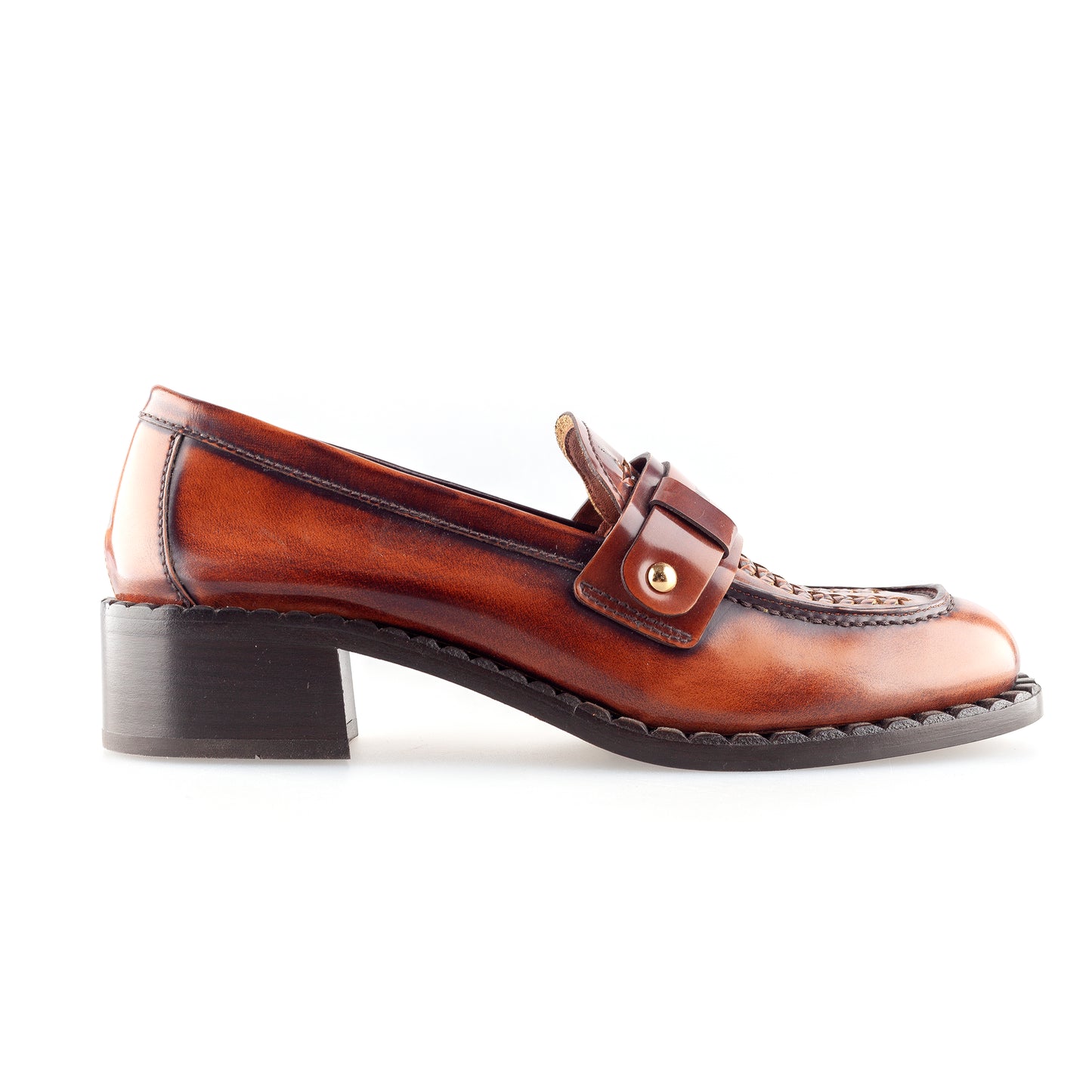 Prada S/S 2020 Ready To Wear Collection Brown Leather Vintage Loafers (38.5 EU)