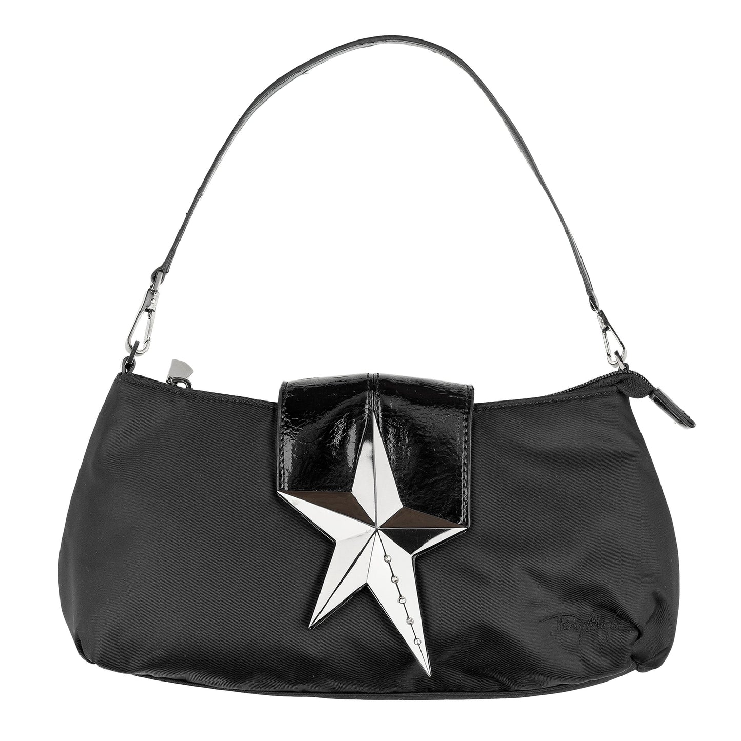 Thierry Mugler Baguette Nylon Black Bag