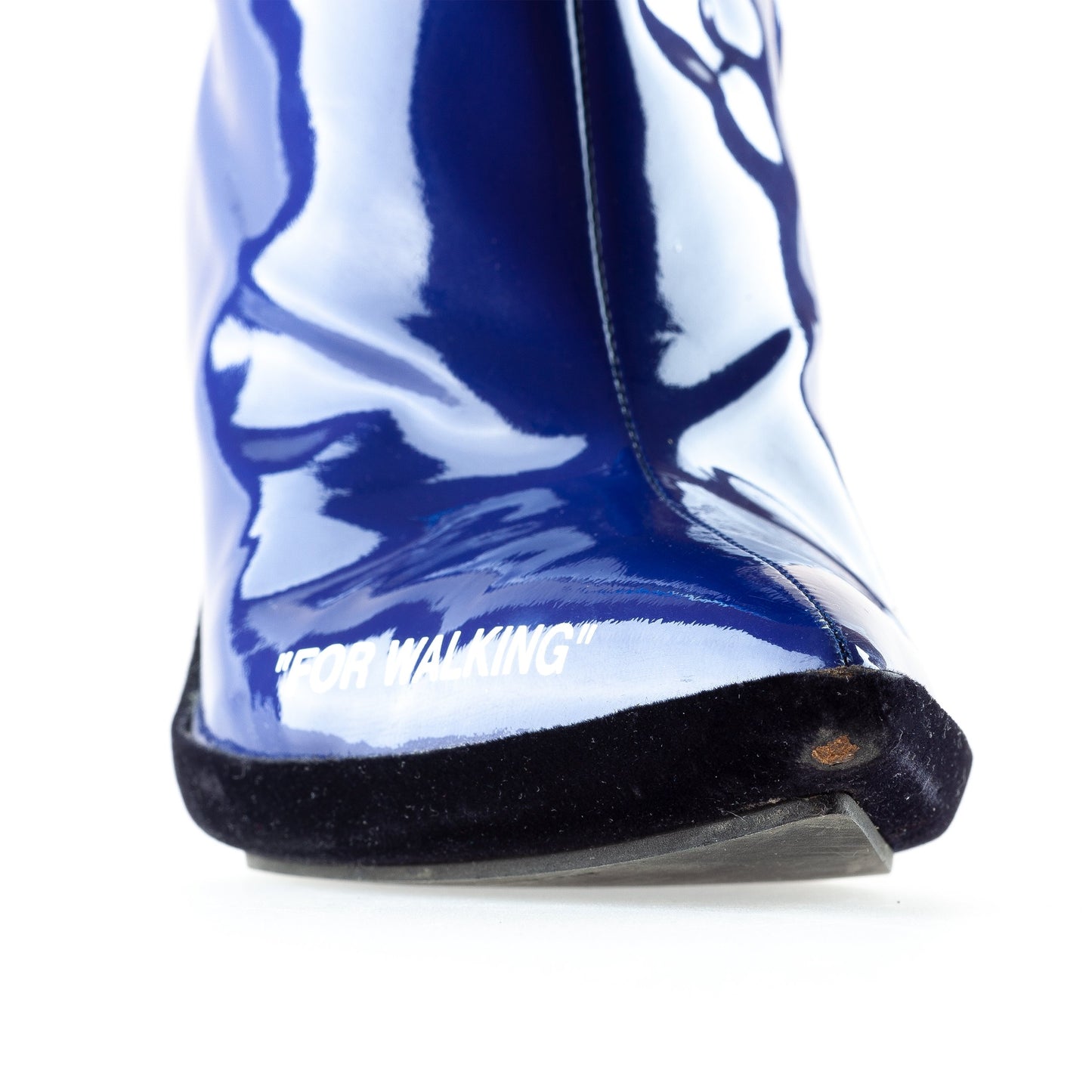 OFF-WHITE 2013 “For Walking” Ankle Boots in Blue With Adjustable Belt Straps