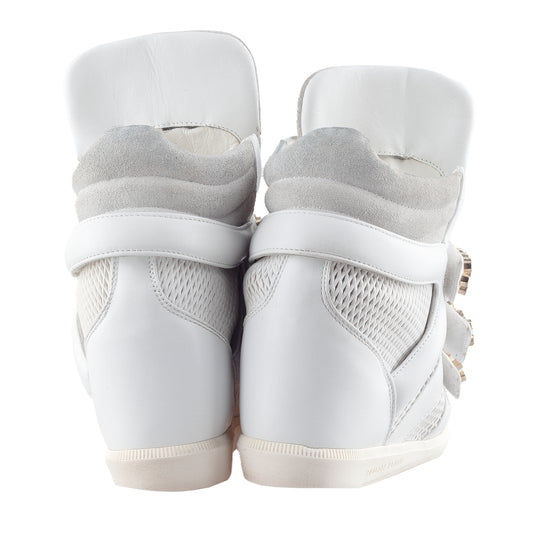 Philipp Plein White Wedge Studded Sneakers (36 IT/37 EU)