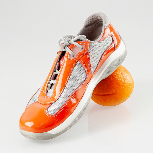Prada America’s Cup Orange Sneakers (38 EU)