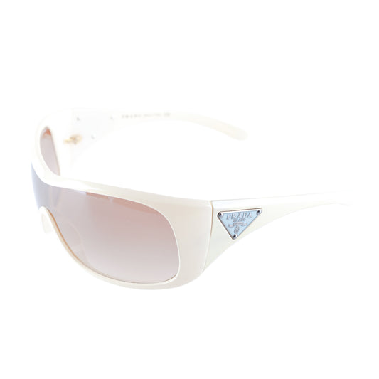 Prada SPR14L Triangle Logo White Beige Sunglasses