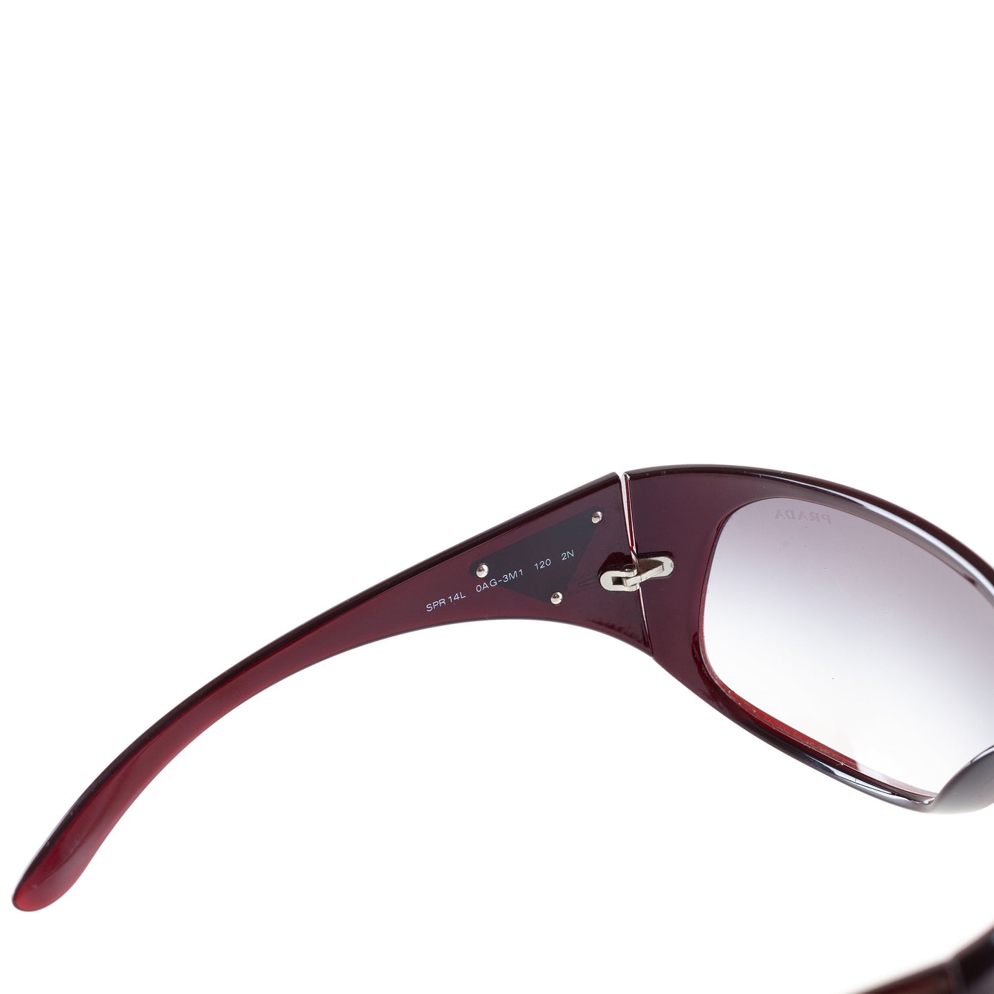 Prada SPR14L Triangle Logo Burgundy Sunglasses