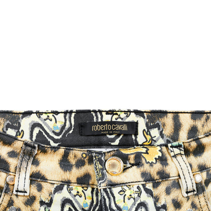 Roberto Cavalli S/S 2003 Floral Chinoiserie Leopard Jeans