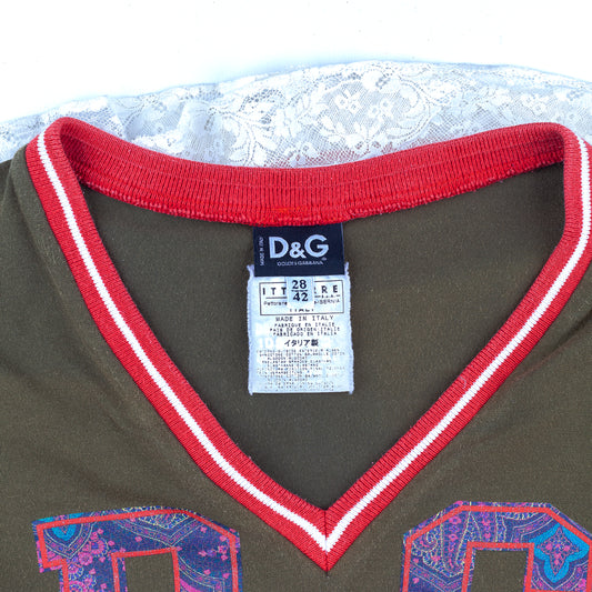 Dolce & Gabbana Vintage Splendor V Neck Lace Top (S)