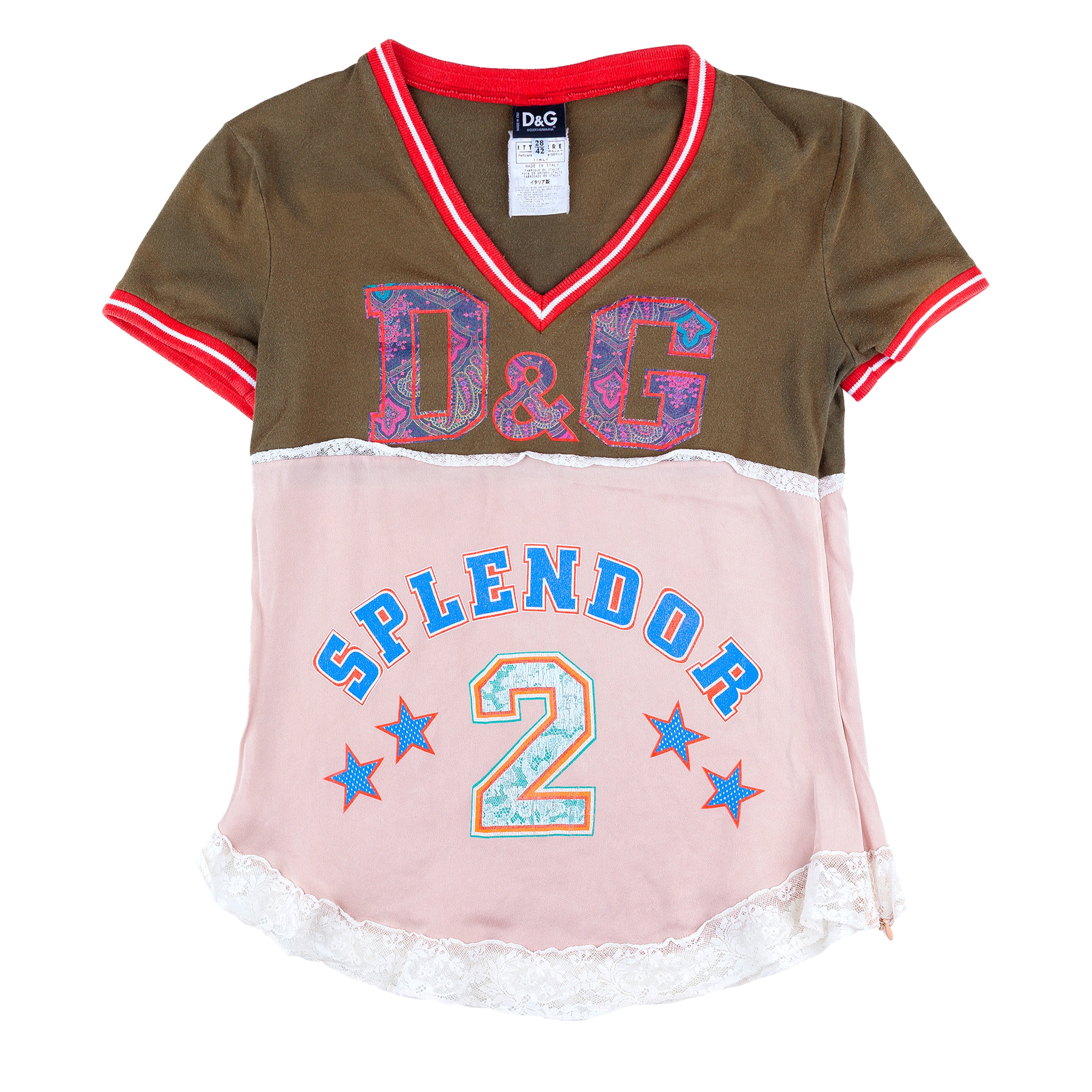 Dolce & Gabbana Vintage Splendor V Neck Lace Top (S)