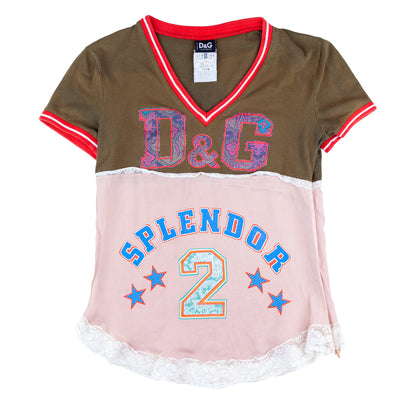 Dolce & Gabbana Vintage Splendor V Neck Lace Top (S)
