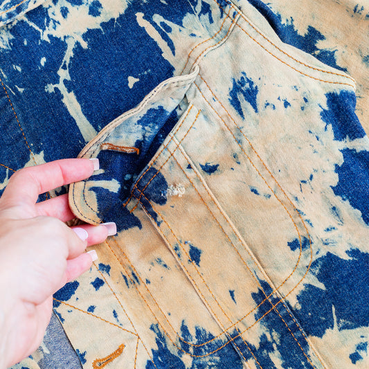 Plein Sud Bleached Acid Vintage Denim Jacket (M)