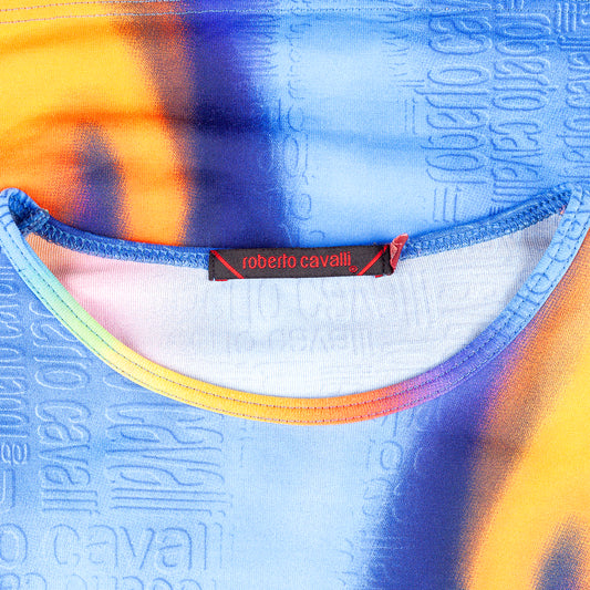 Roberto Cavalli Colorful Gradient Vintage Monogram Top (S)