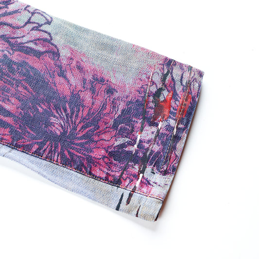 Just Cavalli Grey Scars Flowers Vintage Abstract Denim Jeans (XS)