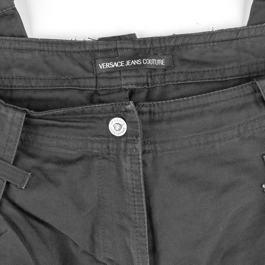 Versace Jeans Couture Black Capri Bondage Vintage Pants (XS)