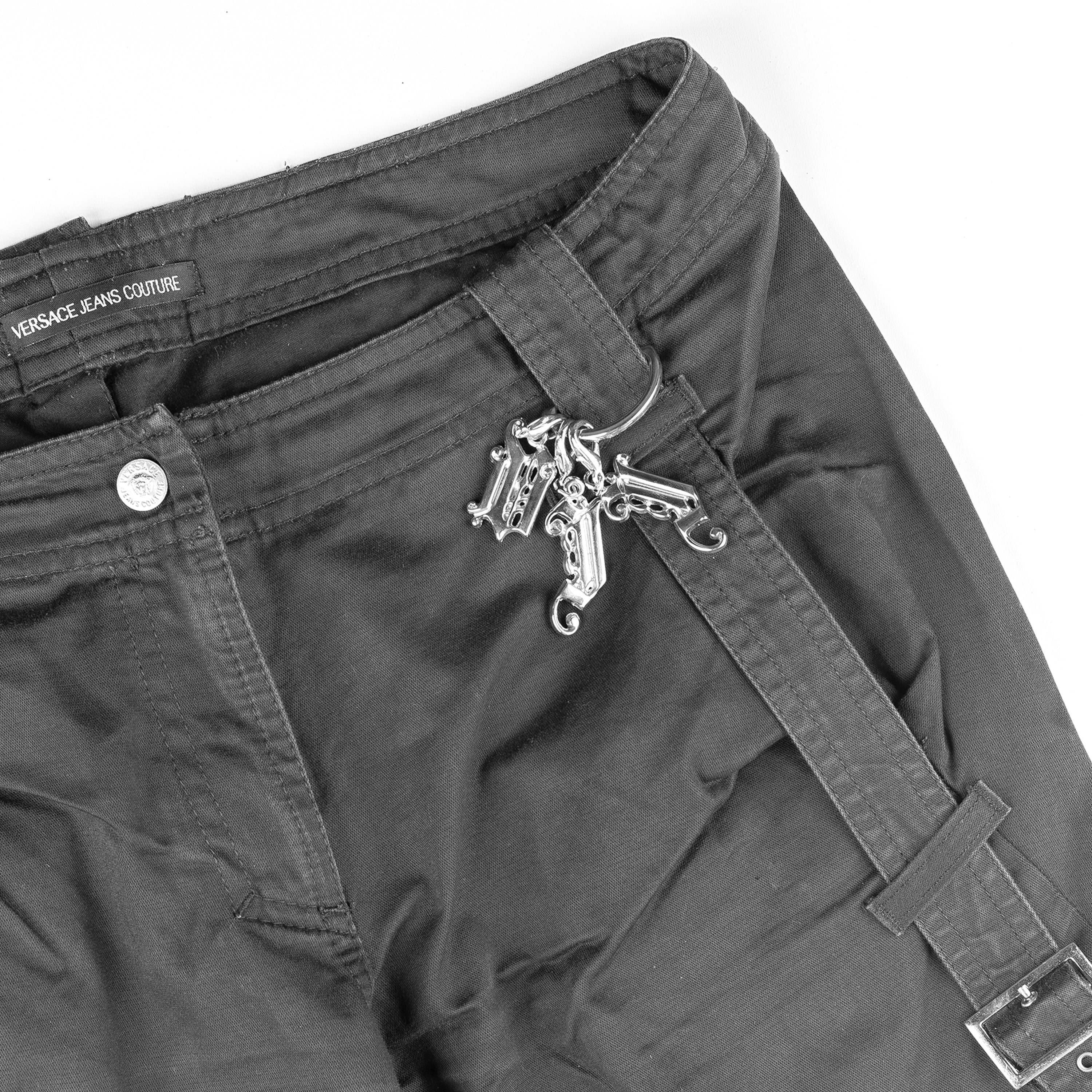 Versace Jeans Couture Black Capri Bondage Vintage Pants (XS)