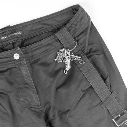 Versace Jeans Couture Black Capri Bondage Vintage Pants (XS)