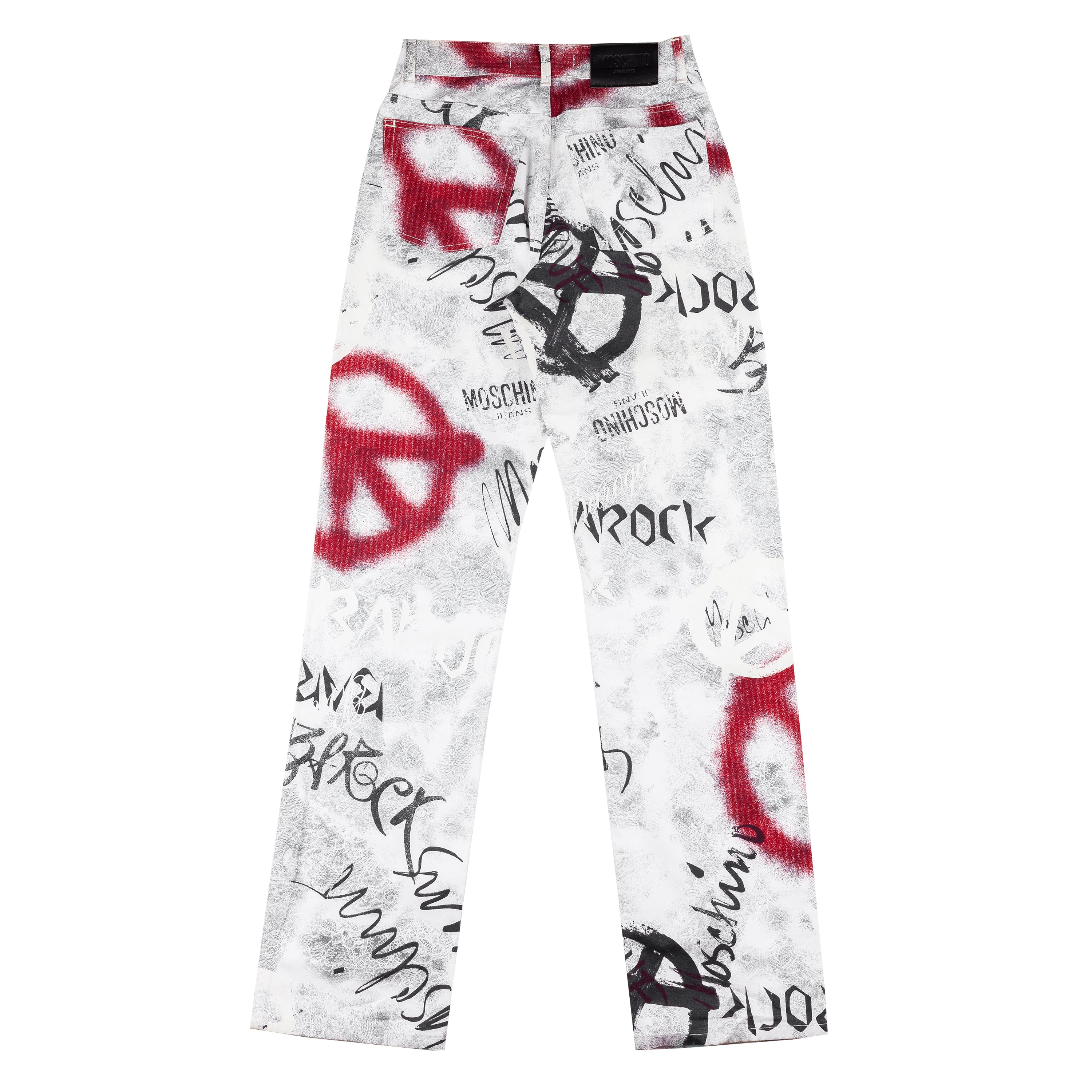 Moschino Jeans Peace Anarchy White Vintage Pants (XS)