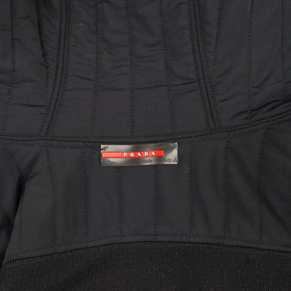 Prada Sport Vintage Black Quilted Fitted Jacket with Side Zipper  