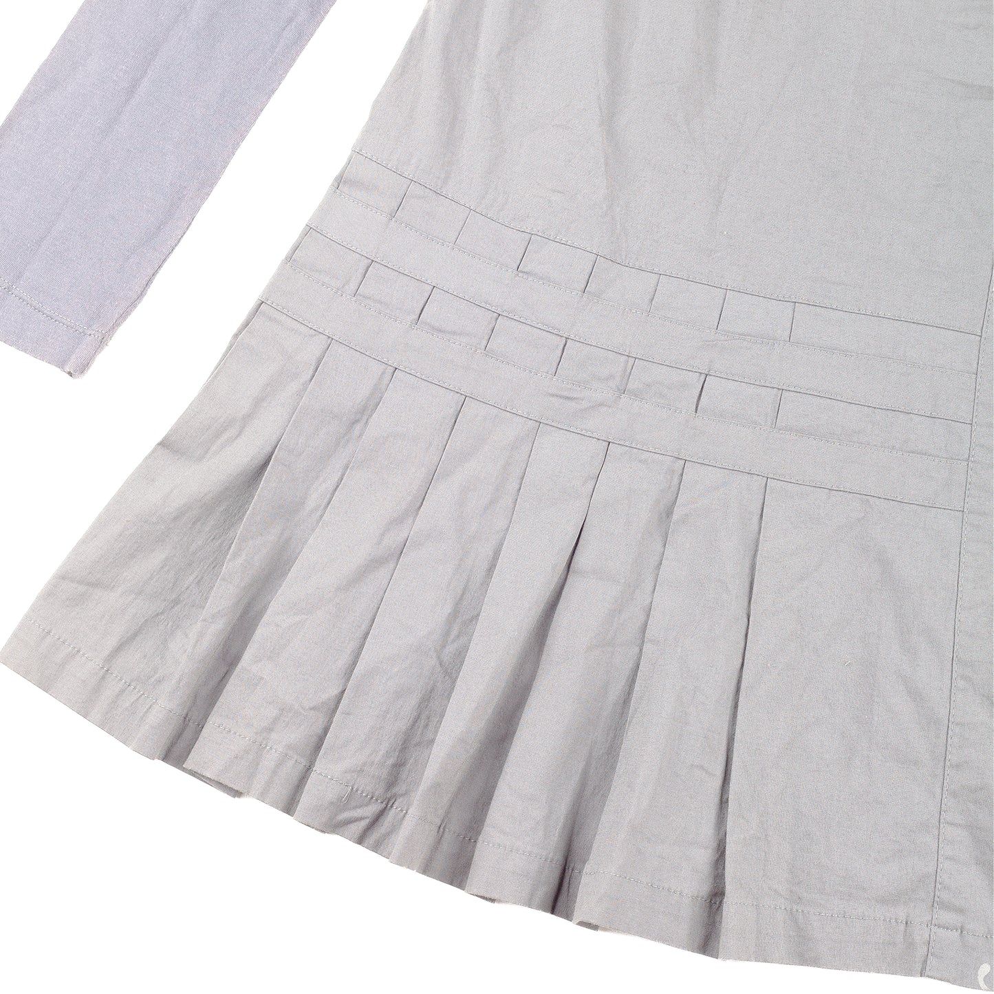 Vintage Russian Proverb Gray Pleated Dress