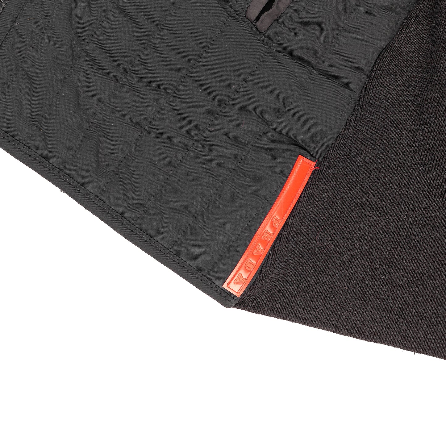 Prada Sport Vintage Black Quilted Fitted Jacket with Side Zipper