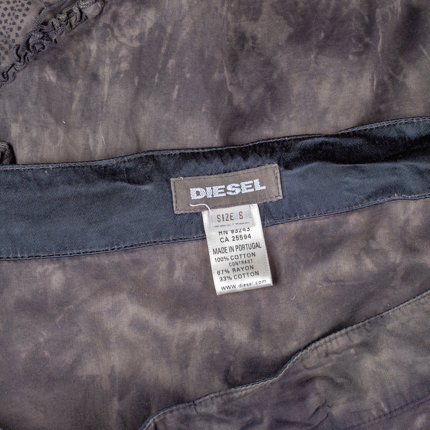 Diesel Vintage Tie-Up Black Wash Lace Asymmetrical Skirt