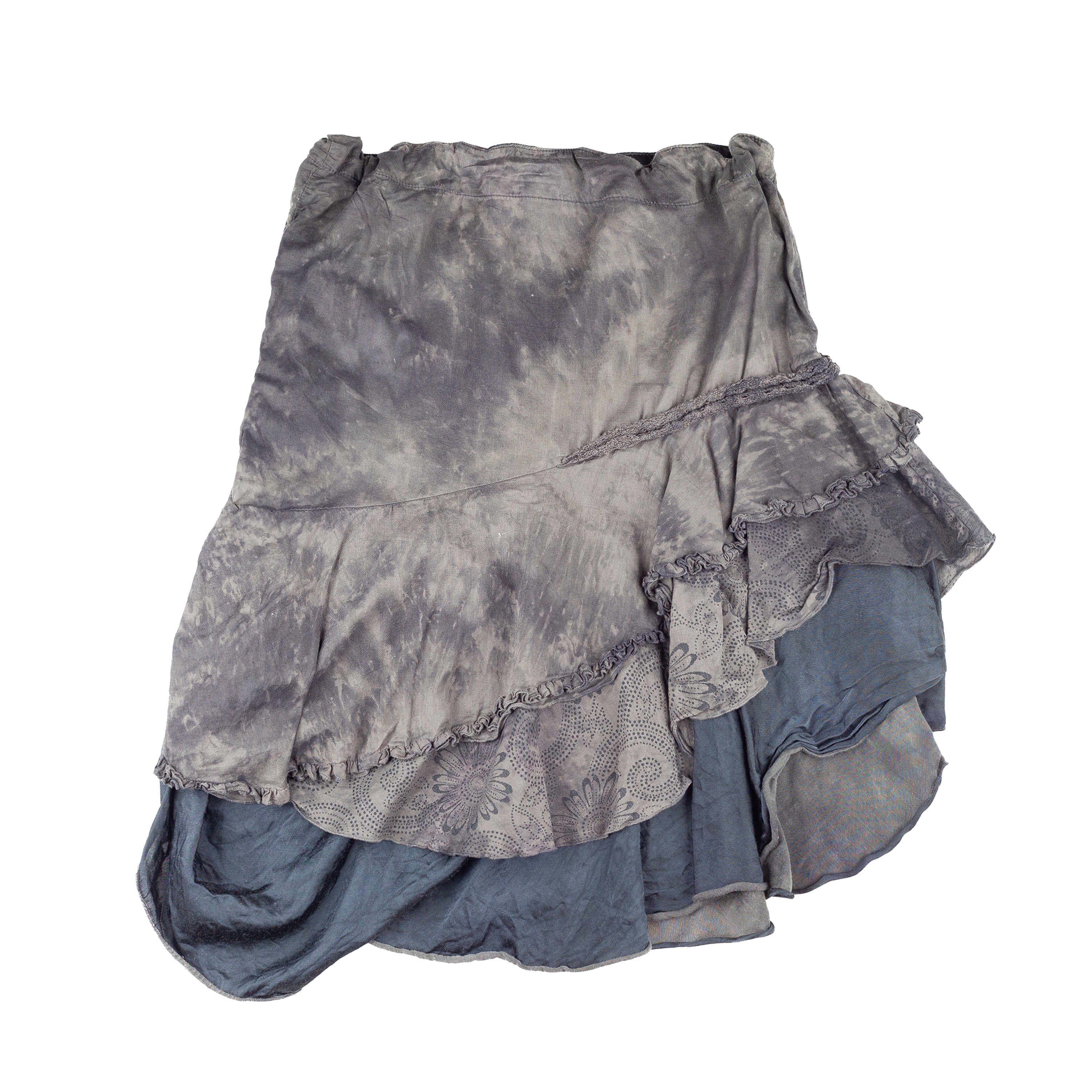 Diesel Vintage Tie-Up Black Wash Lace Asymmetrical Skirt